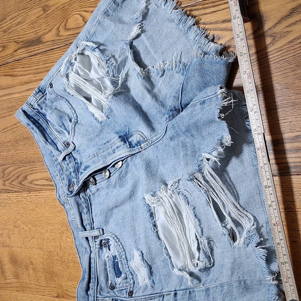 AMERICAN EAGLE JEAN SHORTS WOMENS 10 BLUE 90s BOYFRIEND Used Denim Distressed